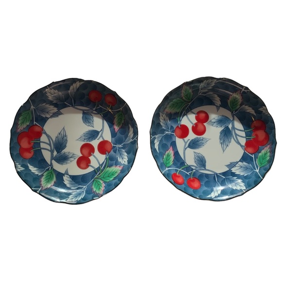 Williams Sonoma Salad Plates Cherries Made in Japan - Picture 2 of 6